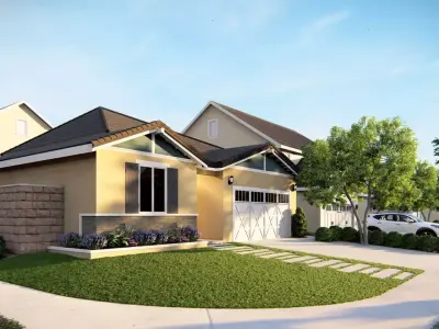  3D Exterior Scene 3D model design garden and landscape city  3D model