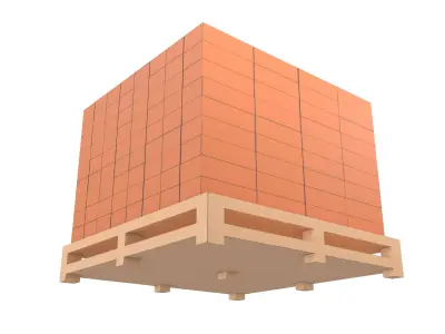 Lowpoly Pallet of Bricks v1 001 Low-poly 3D model