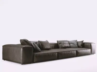 Extrasoft B leather sofa 3D model
