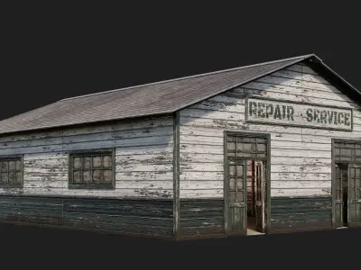 45-46-47-48 - Farm Buildings 4K PBR GameReady Low-poly 3D model