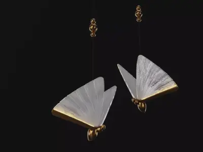 Lights Pendant Butterfly Art Light Low-poly 3D model