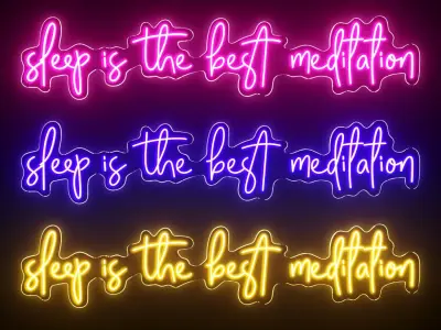 Sleep is the best meditation Neon Sign 3D model