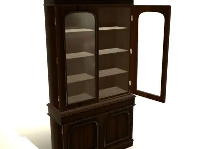 Antique bookcase Low-poly 3D model