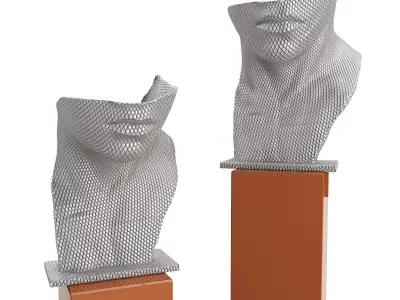 Modern face half sculpture 3D model