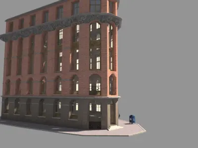 corner building  Free low-poly 3D model