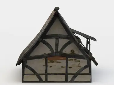 Damaged third floor Low-poly 3D model