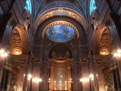 Interior Classic Hall Cathedral St Maria Maddalena  3D model