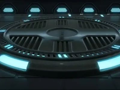 scifi tunnel scene 3D model