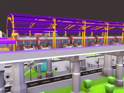 City Set - Low Poly Pack Low-poly 3D model