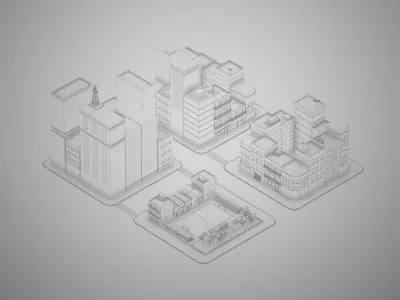 Lowpoly pack of 4 blocks Low-poly 3D model