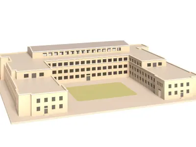 Neoclassical Municipal City Hall Building 3D model