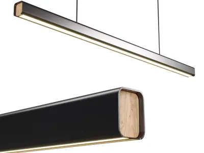 SEED DESIGN MUMU P180 BLACK AND WALNUT LED PENDANT Low-poly 3D model