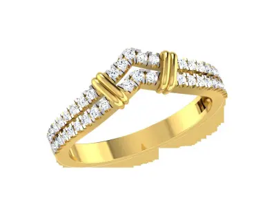 Light Weight Yellow Gold Diamond Ring  -EZ R-162 3D print model