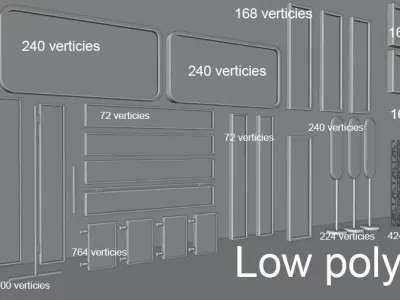30 Neon Signs Low-poly 3D model