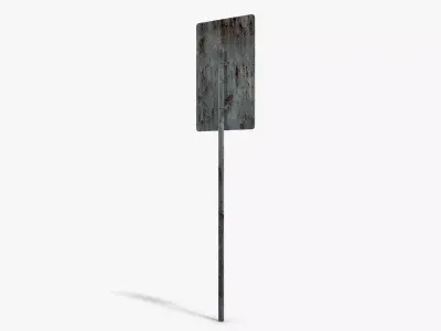 Damaged Toilet Info Sign Low-poly 3D model