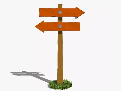 Wooden Arrows Low-poly 3D model