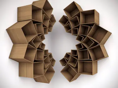 Set of shelves in a modern style Free 3D model
