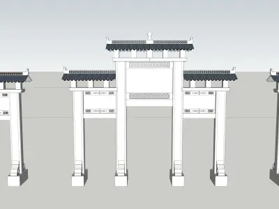 chinese gate 3D model