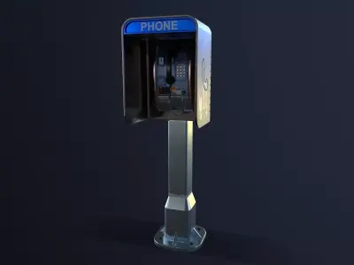 Payphone Game Ready pay phone Low-poly 3D model