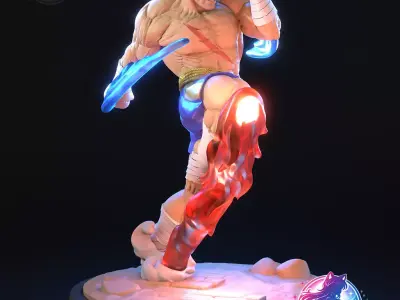 Sagat Street Fighter Statue Figurine stl printable 3D print model