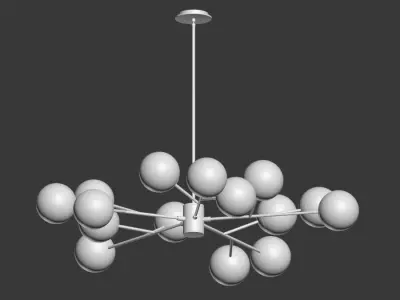Orion 15 Light Pendant Clear and Opaque Glass 3D model