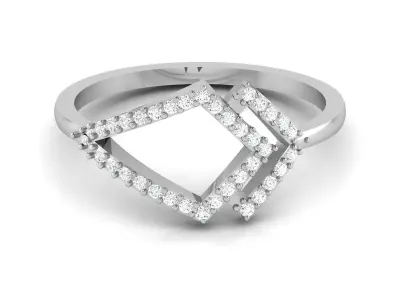 Diamond Ring For Women 3d Print Model 3D print model 28