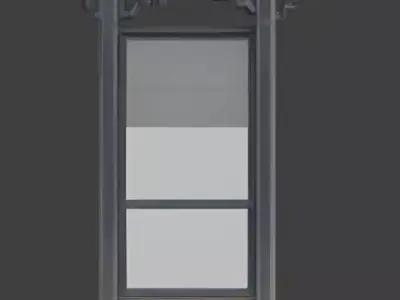 Weathered Transit Waiting Shelter 3D Model Low-poly 3D model