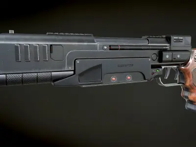 223 Pistol Blaster PBR Low-poly 3D model