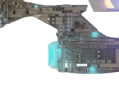 USS ENTERPRISE NCC 1701 A with full interior 3D model