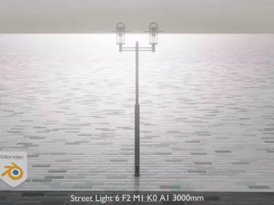 Street Light 6 F2 M1 K0 A1 3000mm Low-poly 3D model