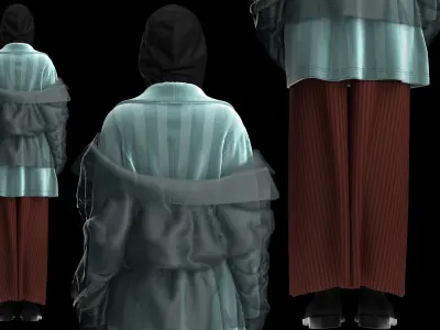 Multilayered Coat Look Fitted to Gen8 Body Mesh 3D model