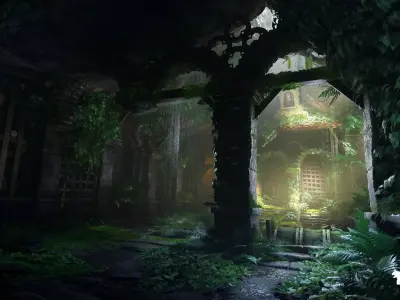 Watermills  Nature Environment Low-poly 3D model