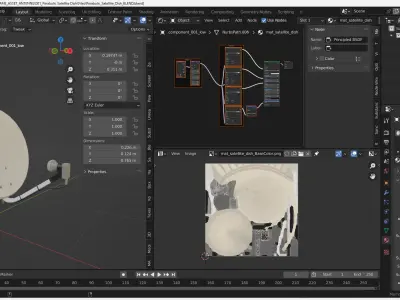 Parabolic Satellite Dish 3D Model Low-poly 3D model