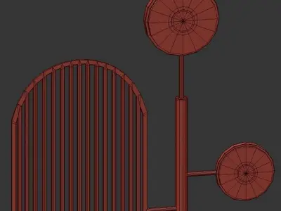 HELMA floor lamp with base and two circular lights 3D model