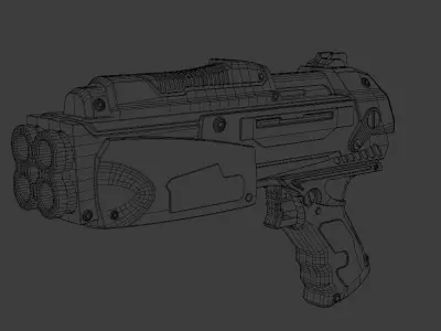 Gun 0064 Low-poly 3D model