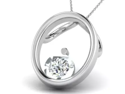 diamonds pendant 3D print model 20
