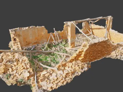 Building Ruins Old Photoscan PBR Low-poly 3D model