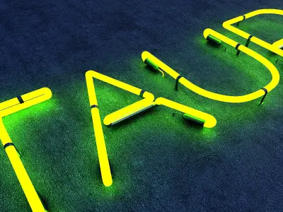 Restaurant Neon Sign Low-poly 3D model