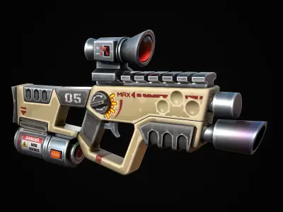 Stylized Laser SMG Low-poly 3D model