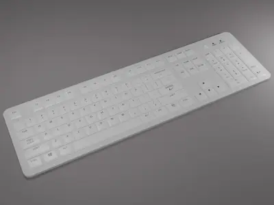 Simple PC Keyboard QWERTY Free low-poly 3D model