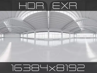  HDRI - Exhibition Hall Interior 9 - 16384x8192 Texture