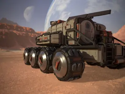 Sci-Fi Mars Rover II 3D model Low-poly 3D model