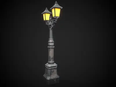 Stylized street light Low-poly 3D model purchase