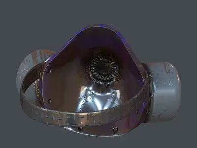 Gas mask helmet 3d model scifi Low-poly  Low-poly 3D model 483