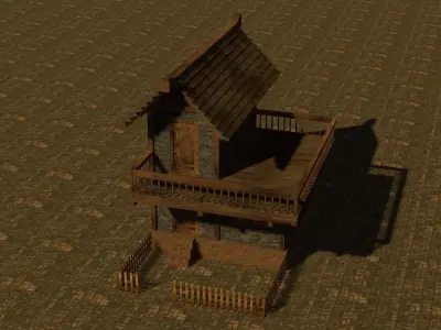 Medieval house seven 16 Low-poly 3D model