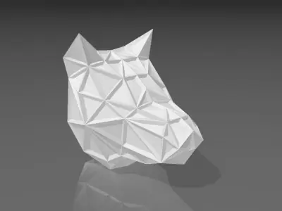 Wolf Head Poly 3D print model
