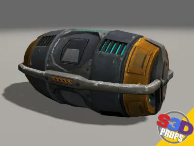 Scifi barrel crate 3D model