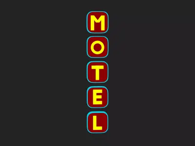 motel neon sign 3D model