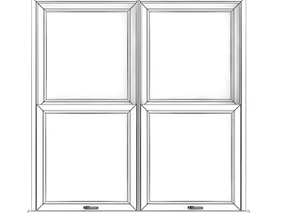 White Window 03 3D model