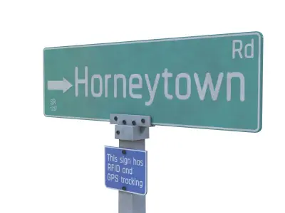 Street Sign 17 Low-poly 3D model
